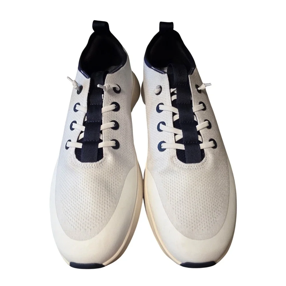 Allbirds Tree Flyer Mens 13.5 White Navy Blue Running Shoes Sneakers A11483M135